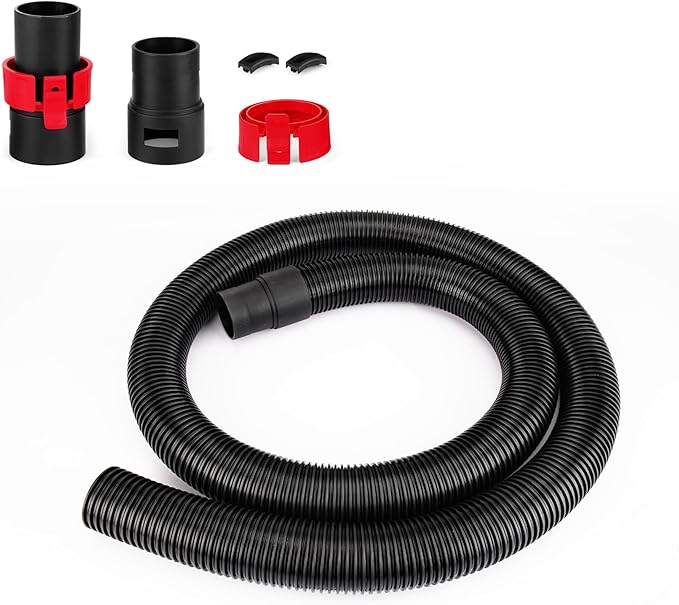 Shop-Vac 8' X 2-1/2" Universal Hose Black, Replacement Hose Compatible with Rigid, Dewalt, Husky, Craftsman, Bauer, Masterforce Vacuum Cleaners