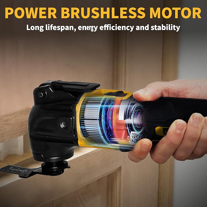 Oscillating Multi Tools for Dewalt 20V Battery, Multi-Use Cutting and Sanding Tool, 4째Oscillation Angle, 6 Variable Speeds, Quick-fit Blade Design with 22pcs Accessories for Cutting, Sanding, Scraping