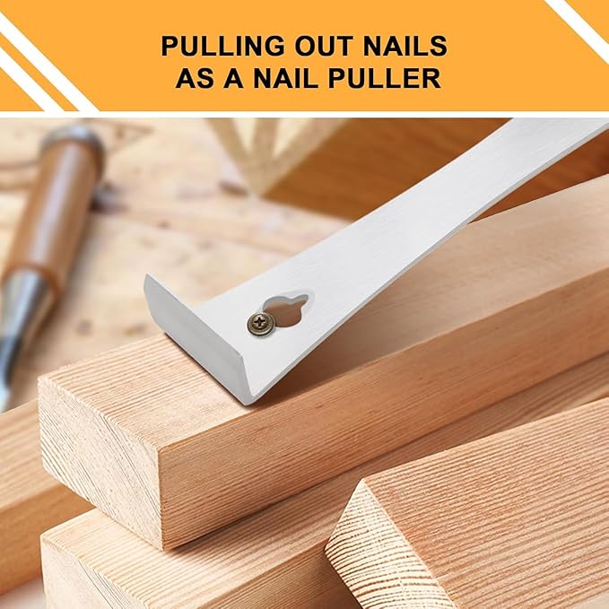 2-Piece 17005 Stainless Steel Pry Bar Scraper Set,7-1/4" & 9-1/4" Flat Pry bar Compact Design Multi-Purpose Tool,Nail Puller Carpentry Tools Pry Tool