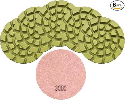 Diamond Concrete Polishing Pads - BRSCHNITT 6pcs 4 inch Grit#3000 Resin Bond Renew Pads Beton Floor Renew Reparing Disk