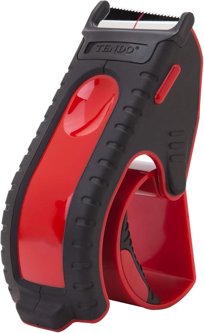 Heavy Duty Shipping Tape Dispenser: TENDO째 Essential Line ??Reusable, Replaceable, Eco-Friendly 2?쇺?Master Piece Dispenser with Patented 10째 Sloped Chromium Blades - P-1200 (3th Gen.)_Red