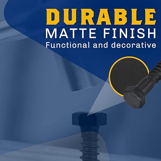 1/2" x 6?? 25-Piece Black Lag Bolts, Rustproof 4-Layer Ceramic BLAKOTE, 2X Protection of Galvanized Lag Screws, for Decks Pergolas by Makers Bolt