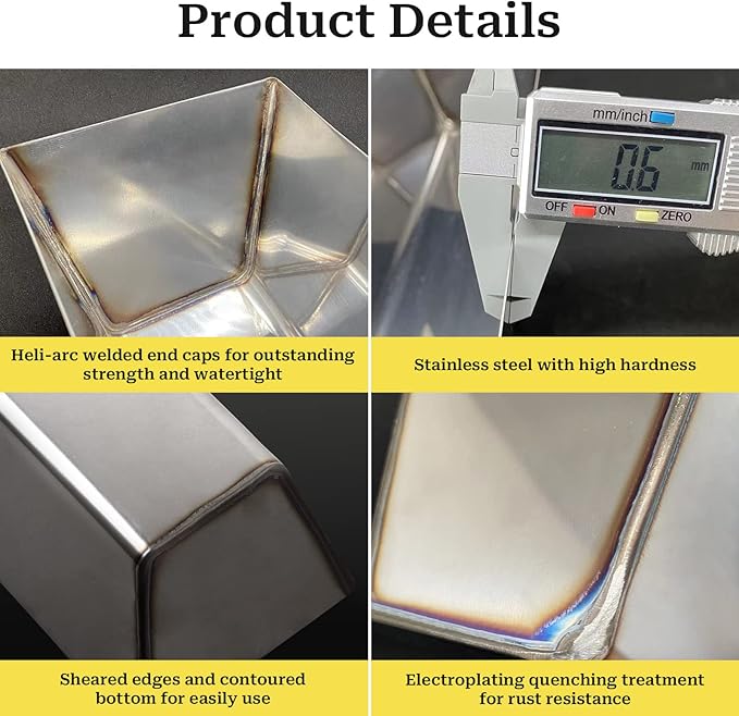 DEKEones Drywall Pan Mud, 12??Stainless Steel Watertight Reinforced Mud Pan, Tapered Sides, Drywall Tool Tray Bucket