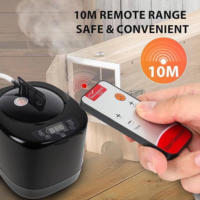 Wood Bending Steam Generator ??000W Electric Wood Steamer Kit with 9-Stage Power, 10m Remote, Triple Safety, 3L Steam Box for Wood Projects & Curved Designs -Steam Box Plan/Accessories