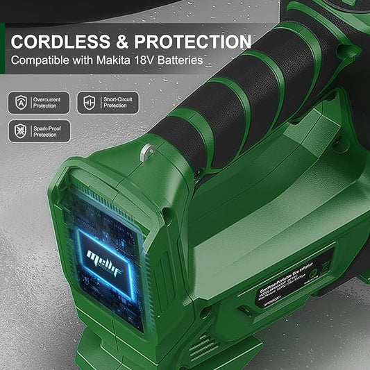 Air Compressor for Pneumatic Brad Nailer Stapler (Tool Only), Compatible with Makita18V Battery, 120 PSI Oil Free Cordless Portable Compressor, 160PSI Digital Tire Inflator for Pickup, Tire