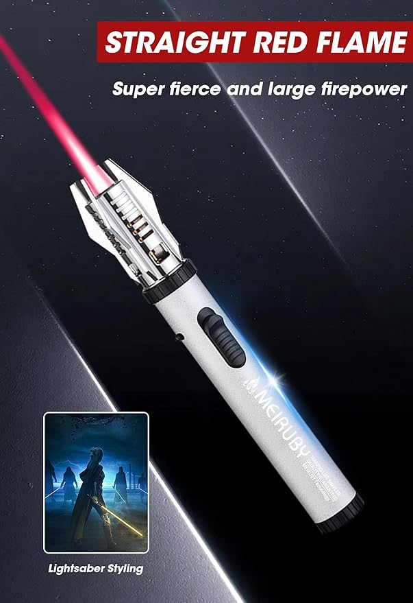 MEIRUBY Torch Lighter for Her/Him, Women/Mens Birthdays Gifts, Lightsaber Torch Flame Butane Lighter Gifts for Dad Grandpa Step Dad Papa, Birthday Gift Cool Gadgets for Men 2025