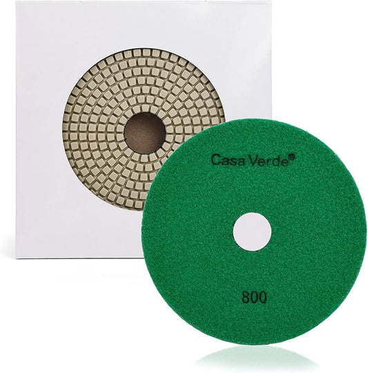 Casaverde Grit 800 Dry Diamond Polishing Pads,7" Granite Marble Polishing Pad for Concrete Marble Quartz Stone Countertop Granite
