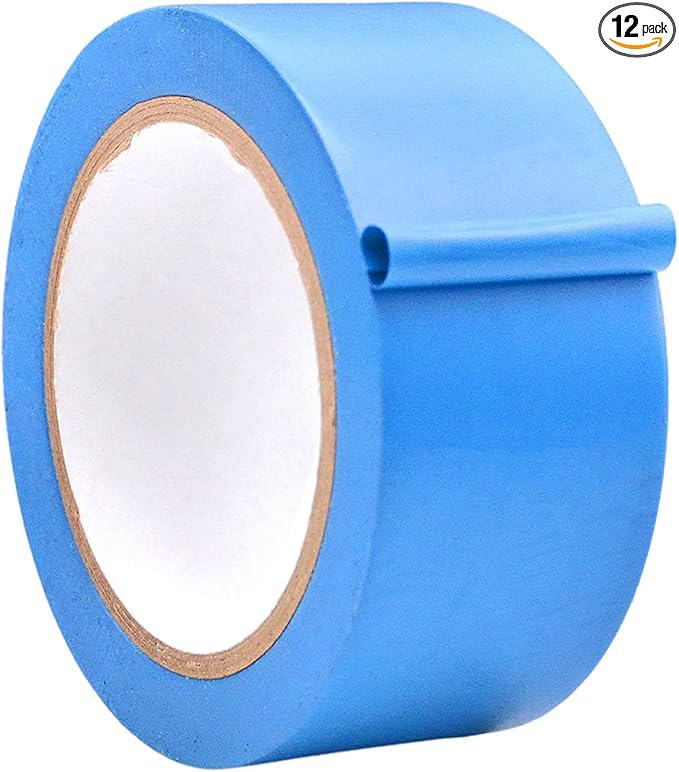 WOD Light Blue Vinyl Floor Tape, 2 inch x 36 yds. (Pack of 12) Ideal for Floor Marking Gym, Court, or any Other Hard Smooth Tape