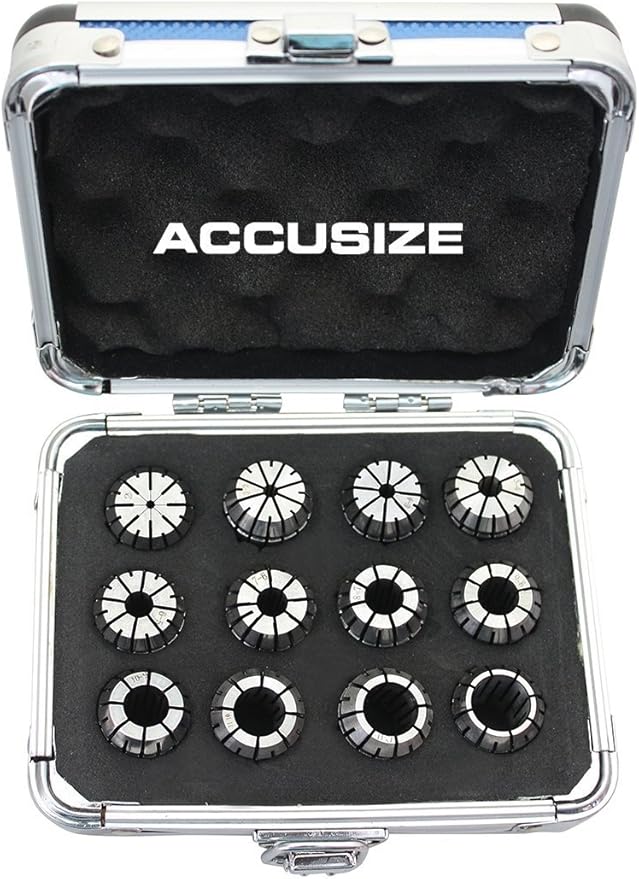 Accusize Industrial Tools Metric Er20 Collet 2mm to 13 mm by 1 mm Er-20 Collet 12 Pc, 3350-0583