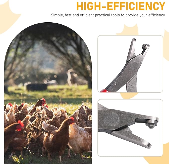 Leg Band Pliers Chicken Leg Rings Pliers, Leg Band Application Pliers For Poultry Chickens Ducks Pheasants Steel Red