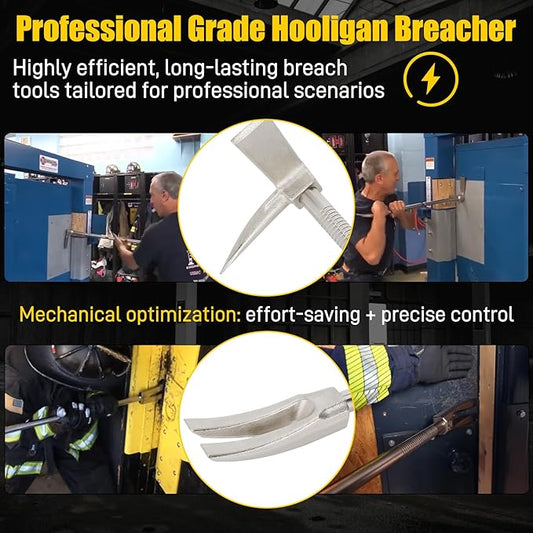 30" Halligan Bar Firefighter Tool, Halligan Forced Entry Tool with Shoulder Strap for Fire Rescue, Tactical Breaching & Emergency Breach