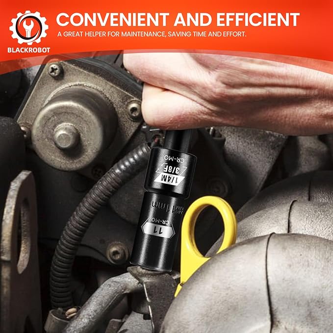 BLACKROBOT 2 Piece 3/8?쒯 To 1/4?쒶 Impact Socket Adapter Set,SAE Drive Cr-Mo Steel Exceeds ANSI Standards,Square Drive Reducer for Impact Driver Wrench