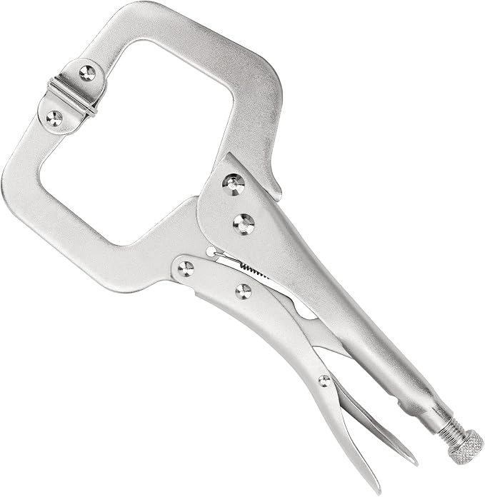 JOIKIT 6PCS 11 Inch C-Clamp Locking Pliers, Welding Pliers, C-Clamp with Swivel Pads, Vise Grip for Carpentry, Welding, Electrical Equipment