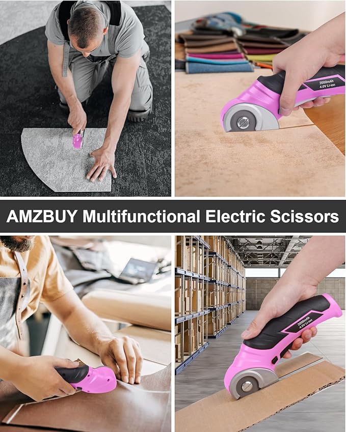 Stocking Stuffer for Women Gifts - Cordless Electric Scissors Cardboard Cutter Power Tools for Men Heavy Duty Box Shears with Safety Lock for Cardboard, Crafting, Carpet, Leather