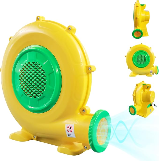 Inflatable Bounce House Air Blower, Portable 450W 0.6HP Air Pump Blower Perfect for Inflatable Bouncy Castle, Jumper, Water Slid