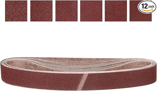 2 x 42 Inch Sanding Belt, 12 Pcs 60/80/120/180/240/400 Grit Knife Sharpener Belts Work Sharpening for Belt Sander Knife Carving Tool Metal Working