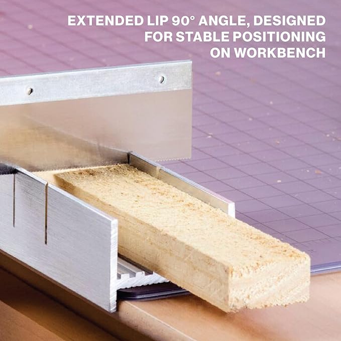 Excel Blades Metal Mitre Box - Small 6-Inch Aluminum and Steel Tool for Wood, Plastic, and Soft Metals, 2 Cutting Angles