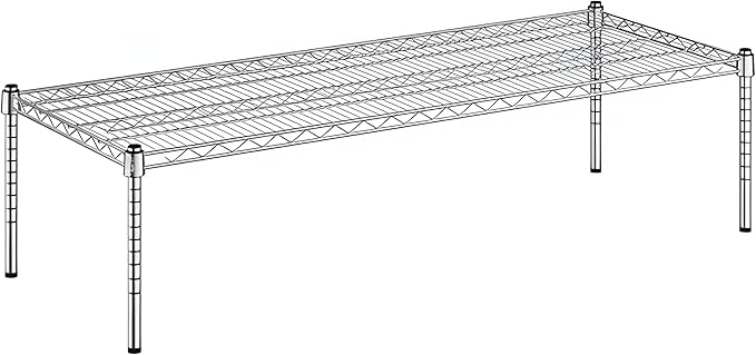 21" x 54" x 14" Chrome Wire Storage Shelf, Dunnage Rack, Commercial 1 Tier Small Shelf