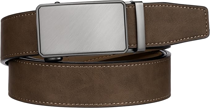 Zitahli Belt Men, Ratchet Belt Dress with 1 3/8" Premium Leather,Slide Belt with Easier Adjustable Automatic Buckle