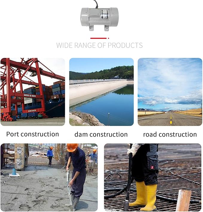 Nisorpa Concrete Vibrator, 280W Power Concrete Vibrator Motor for Concrete Vibrating Table, 110V Concrete Vibrator Vibration Motor, 60HZ 2840rpm with US Plug and 5.9fts Power Cable