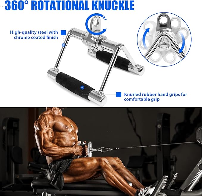 POWER GUIDANCE Cable Machine Attachment, LAT Pulldown Attachments, Cable Attachments for Gym, Home Gym Accessories
