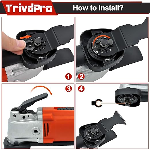 Oscillating Tool Blade Multitool Blades - TrivdPro 105pcs Multi Tool Blades Kits Oscillating Saw Blades for Metal Wood Plastic, Fits Dewalt Milwaukee Ryobi Fein Bosch