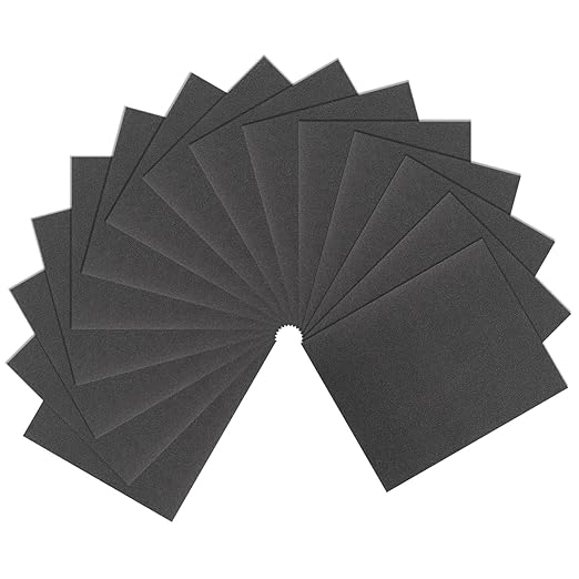 HARFINGTON 15pcs Sandpaper 100 Grit 9 x 11 Inch C-Weight Backing Silicon Carbide Abrasive Wet Dry Sanding Sheets for Wood Finishing, Metal Sanding, Automotive Polishing