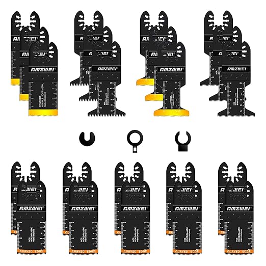 22PCS Oscillating Tool Blades Metal Wood, 5 Types Quick Release Oscillating Saw Blades for DIY Projects, Oscillating Tool Blades Compatible with Dewalt Milwaukee Ryobi Rockwell Fein