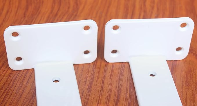 6 Pack - 4 inch White Hidden L Shelf Bracket (1/5 Inch Thicked) Iron Floating Shelf Brackets Rustic Industrial Metal Brackets for Shelf Support