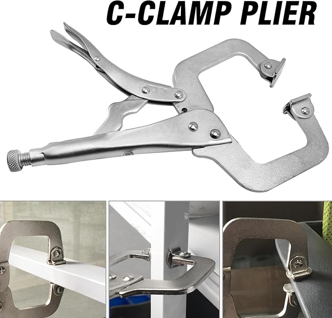 6 Pack 6 Inch C-Clamp Locking with Swivel Pads Heavy Duty Pliers Welding Clamps Clamps Heavy Duty for Craftsmen Home Workshop