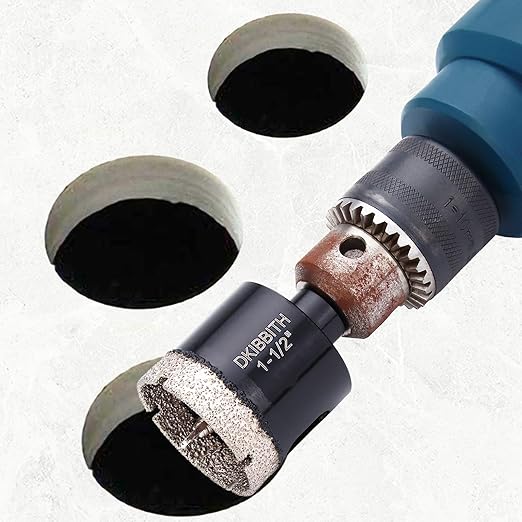 1 1/2" Diamond Hole-Saw Bits with Pilot Drill Bit - 1.5" Diamond Tipped Tile Hole Saws with Guiding Bit for Accurate Drilling, for Porcelain Tile Ceramic Pottery Granite Stone Glass Bottles 38mm