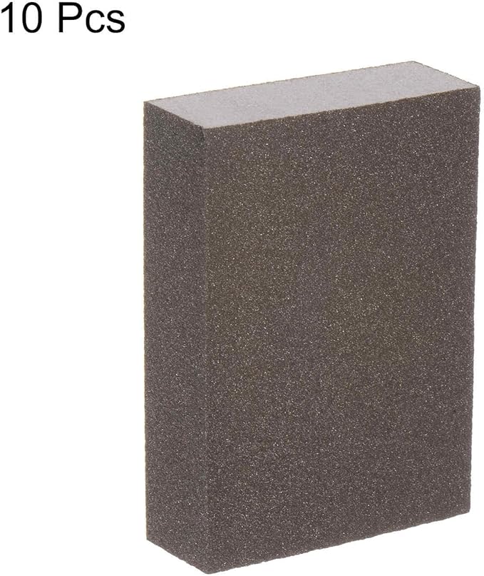HARFINGTON 10pcs Fine Sanding Sponge Blocks 400-500 Grit Foam Sanding Block for Polishing Kitchen Metal Wood Drywall, 100x70x25mm