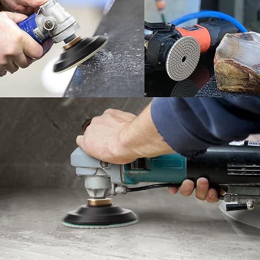 13 Packs 4 Inch Diamond Polishing Pads with 5/8?쇺?11 Backer Pad 12PCS Wet/Dry Polish Pad Kit for Drill Grinder Polisher 50-8000 Grit Pads for Granite Marble Concrete Stone Countertop Quartz Polishing