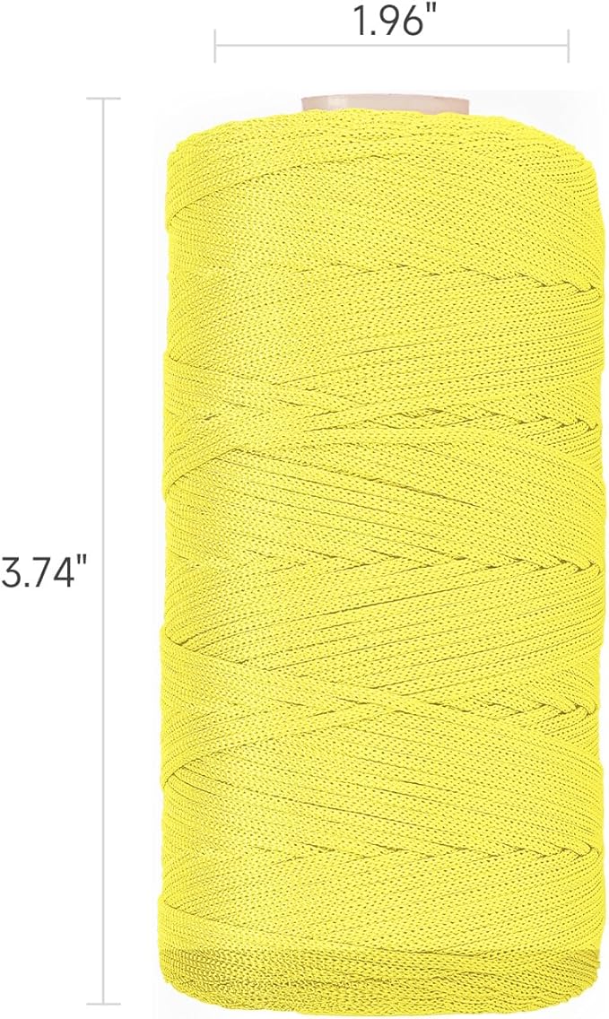 Yellow Mason Line 600 Ft #18 Braided Nylon Twine String for Masonry, Construction, Gardening & DIY Projects