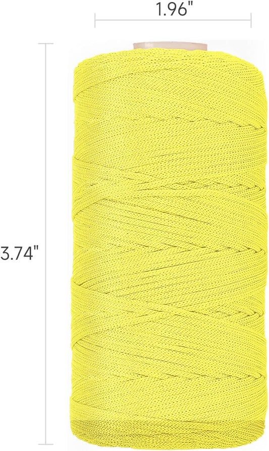 Yellow Mason Line 600 Ft #18 Braided Nylon Twine String for Masonry, Construction, Gardening & DIY Projects