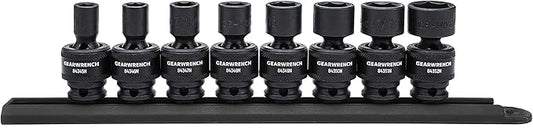 GEARWRENCH 8 Pc. 3/8" Drive 6 Pt. Standard Universal Impact Socket Set, SAE - 84917N