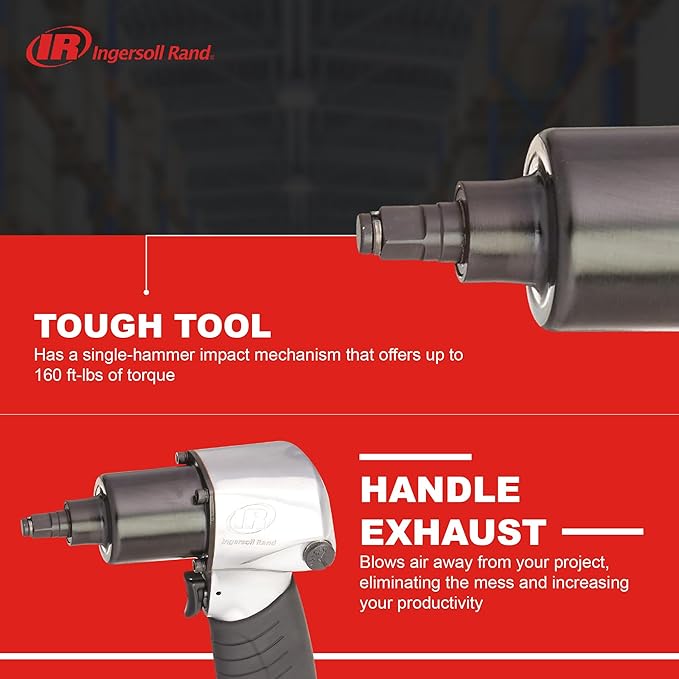 Ingersoll Rand 215G 3/8" Air Impact Wrench, 160ft-lbs Max Torque, Pistol Grip