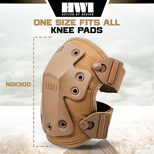 HWI Gear Next Generation Knee Pad for Protection: Combat, Mechanics, Construction, Hunting, Landscaping, Outdoor Survival, Heavy Duty Industrial Grade, Adjustable