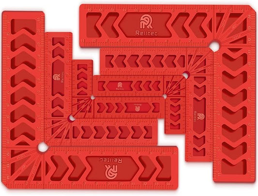 Relitec R Positioning Squares, 90 Degree Corner Clamp, Right Angle Clamp Woodworking Tool, Carpentry Squares, Carpenter Tool for Picture Frames, Cabinets or Drawers, Set of 6（3" 4"6"）