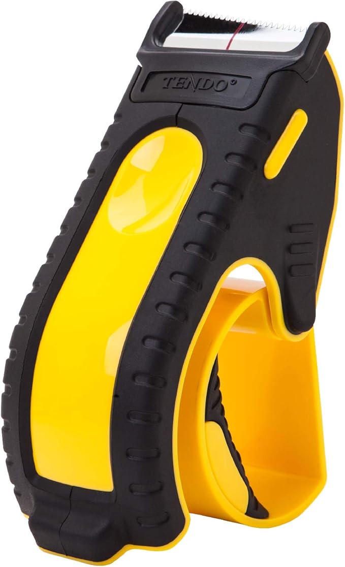 Heavy Duty Shipping Tape Dispenser: TENDO째 Essential Line ??Reusable, Replaceable, Eco-Friendly 2?쇺?Master Piece Dispenser with Patented 10째 Sloped Chromium Blades - P-1200 (3th Gen.)_Yellow