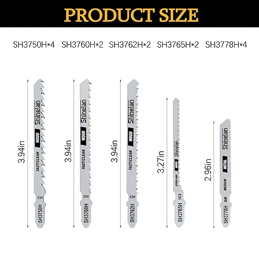 DW3742C for DeWalt Sawzall Blades Set, T-Shank Jigsaw Blades Set with Case, 14 Pcs