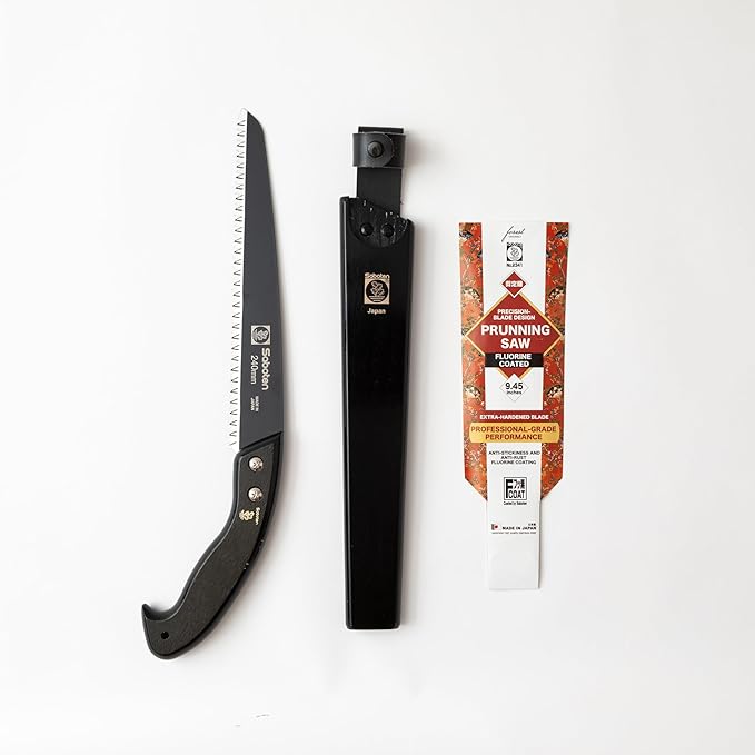 Saboten Japan 9.4" Japanese Pruning Saw ??Fluorine-Coated High-Carbon Steel Blade, Traditional Wooden Handle, Precision Pull Cut Tool for Branches ??forest Originals, Made in Japan