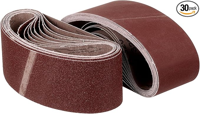 3 x 21 Inch Sanding Belt, 30 Pcs 80/120/320 Grit Knife Sharpener Belts Work Sharpening for Belt Sander Knife Carving Tool Metal Working