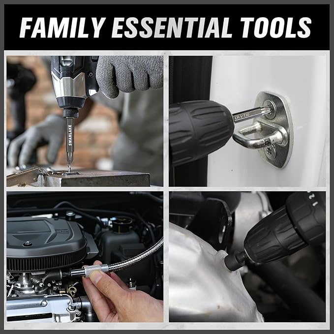 SWANLAKE 232-Piece Ultimate Screwdriver Bit Set, Cr-V Impact Driver Bit Set, Includes Security Bits, Nut Driver, Ratchet Wrench and Bits Holder