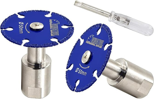 SHDIATOOL Diamond Metal Cutting Saw Blade, 2-Inch/50mm Mini Circular Saw Disc,Cut-off Wheel for Steel Tube Iron Rebar with 5/8" Flange(2 of Pack)