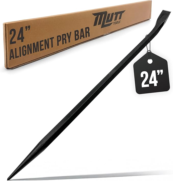 Mutt Tools 24 Inch Heavy Duty Alignment Pry Bar ??Professional-Grade Sleever Bar ??For Line-Up & Spud Work ??Ideal for Ironworkers, Construction, & Industrial Use