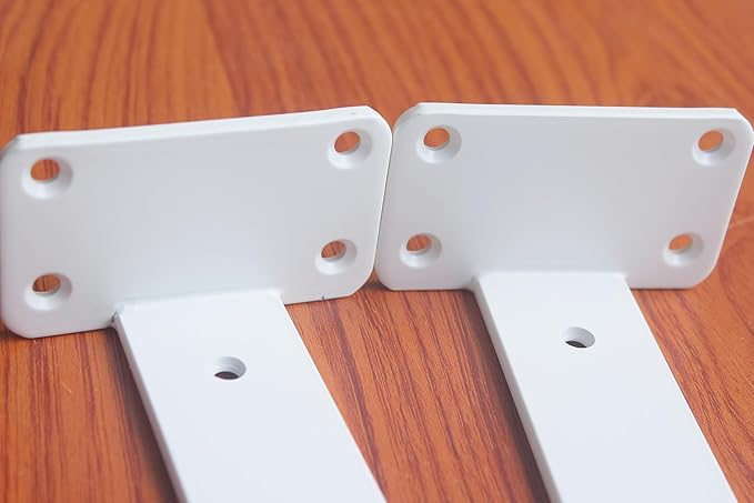 12 Pack - 10 inch White Hidden L Shelf Bracket (1/5 Inch Thicked) Iron Floating Shelf Brackets Rustic Industrial Metal Brackets for Shelf Support