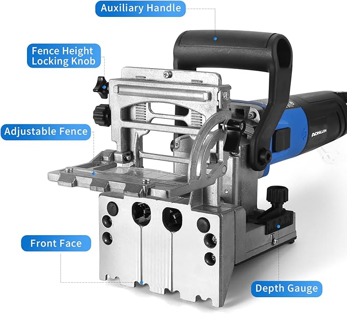 DJ710 Dual Spindle Dowel Jointer,Wood Dowels Joiner,with two 8mm and 6mm bits,Wooden Dowel Pins 80pcs,Biscuit Joiner