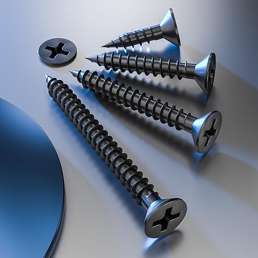 (800Pcs) #8x1/2 Black Wood Screw Quick Metal Self Tapping Flat Head
