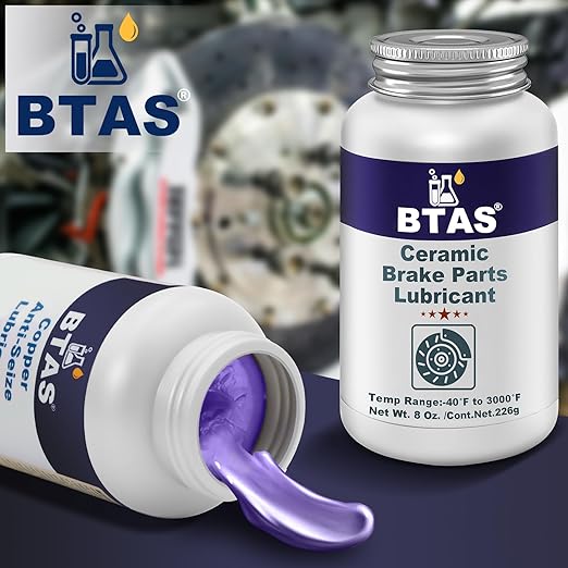 Silicone Brake Grease Lubricant for Brake Caliper Pad Pin Parts Lube, Synthetic Ceramic Brake Grease with Brush 8 oz